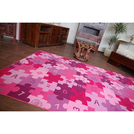 Jigsaw Puzzle Children's Rug - Purple