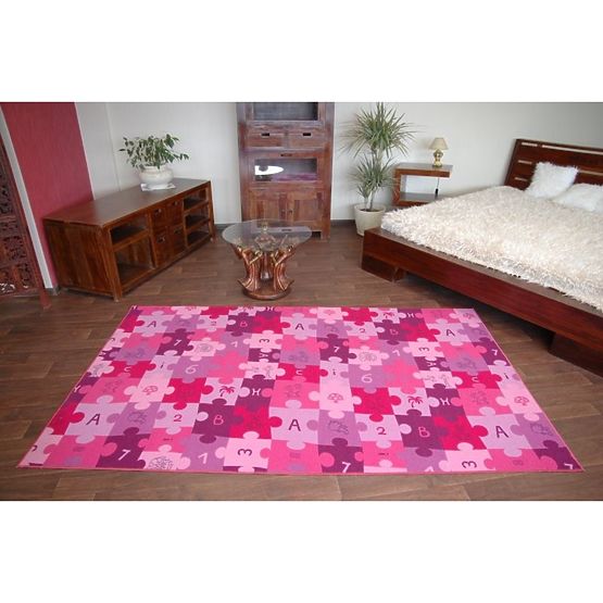 Jigsaw Puzzle Children's Rug - Purple