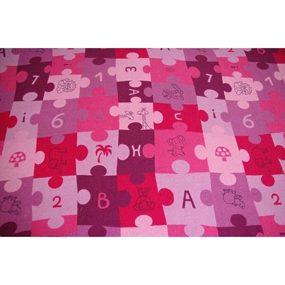 Jigsaw Puzzle Children's Rug - Purple