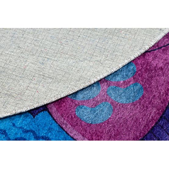 JUNIOR 51594.801 Round Washable Rug Fish, Ocean for Children Non-slip - Blue