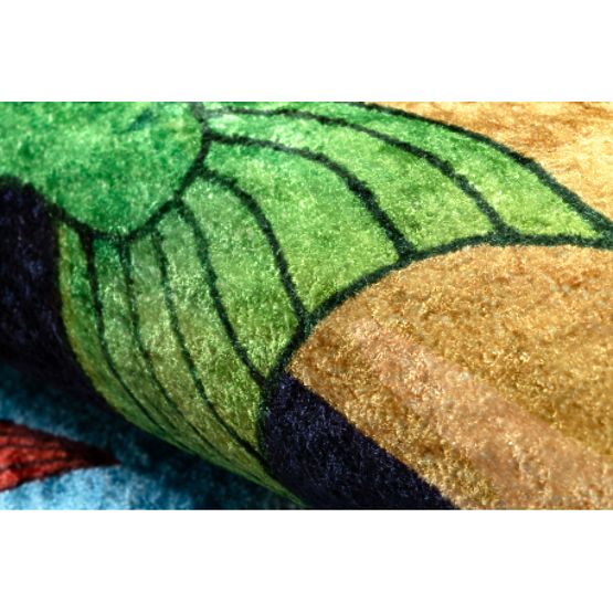 JUNIOR 51594.801 Round Washable Rug Fish, Ocean for Children Non-slip - Blue