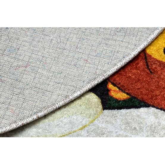 JUNIOR 51595.801 Round Washable Rug Animals, Africa for Kids Non-Slip - Grey