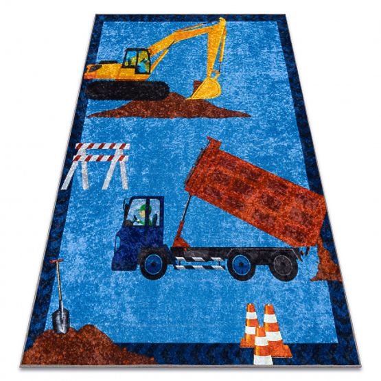 JUNIOR 51827.803 Washing Mat Truck, Excavator for Kids Non-Slip - Blue