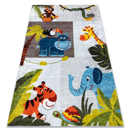 JUNIOR 51858.802 Washing Mat Animals, Africa for Children Non-slip - Grey