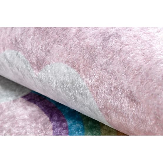 JUNIOR 52063.802 Washing Mat Rainbow, Clouds for Children Anti-slip - Pink