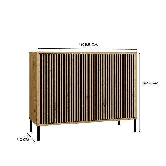 KAMARO 2D SLIM ARTISAN OAK Grooved Front Sideboard