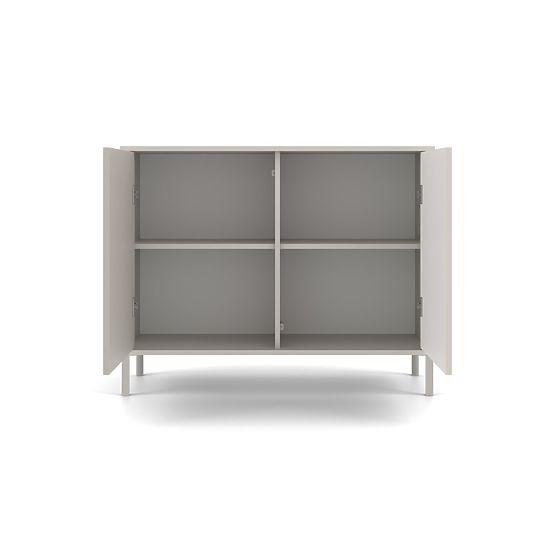 KAMARO 2D SLIM/SMOOTH CASHMERE Sideboard with Slatted Front Panel + Classic