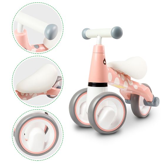 Kickback scooter Mini - pink with white polka dots