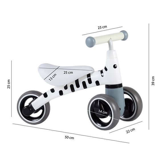Kickback scooter Mini - white with black strips