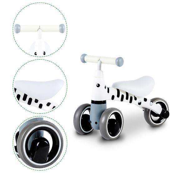 Kickback scooter Mini - white with black strips