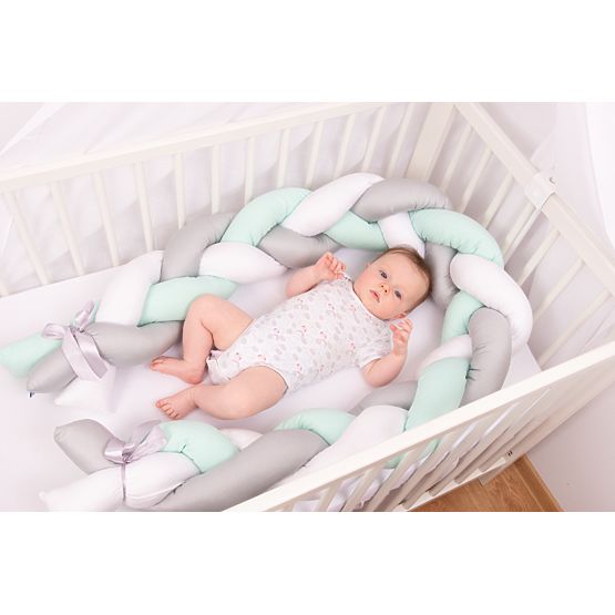 Knitted cot protector Mint 200 cm
