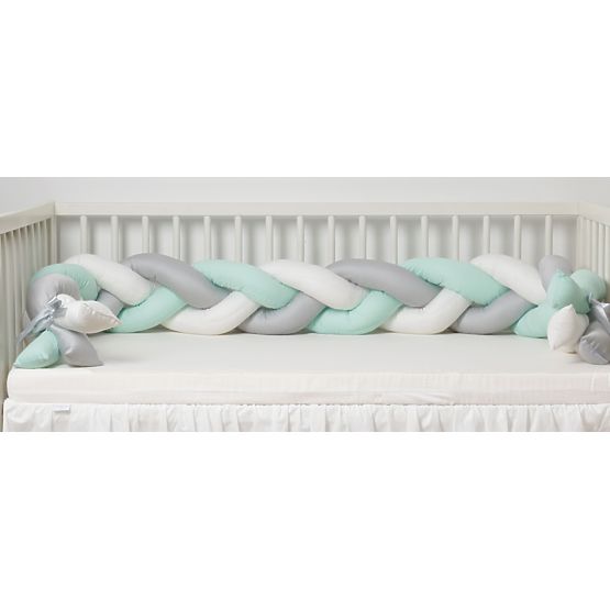 Knitted cot protector Mint 200 cm