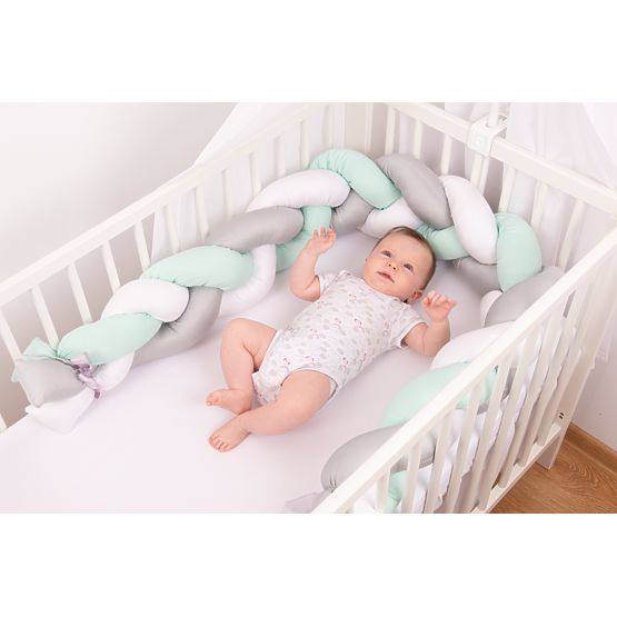 Knitted cot protector Mint 200 cm
