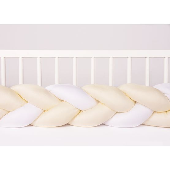 Knitted protector for the crib Cream 200cm