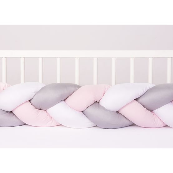 Knitted protector for the crib Pink 200 cm