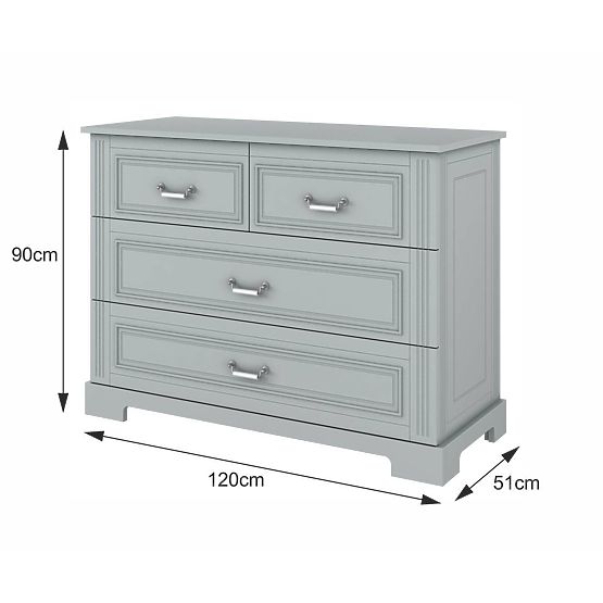 Chest of 4 drawers Ines Grey