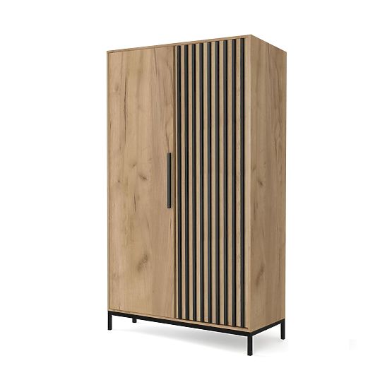 LAMINO S-1 Wardrobe Craft Oak/Black, Legs: Black