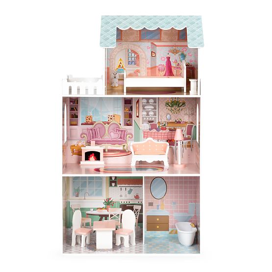 Large Dollhouse with Furniture Set ECOTOYS