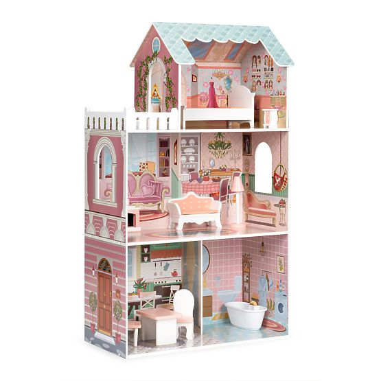 Large Dollhouse with Furniture Set ECOTOYS