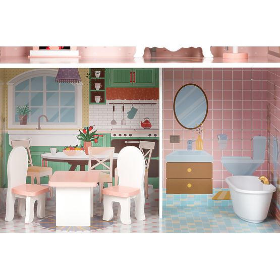 Large Dollhouse with Furniture Set ECOTOYS