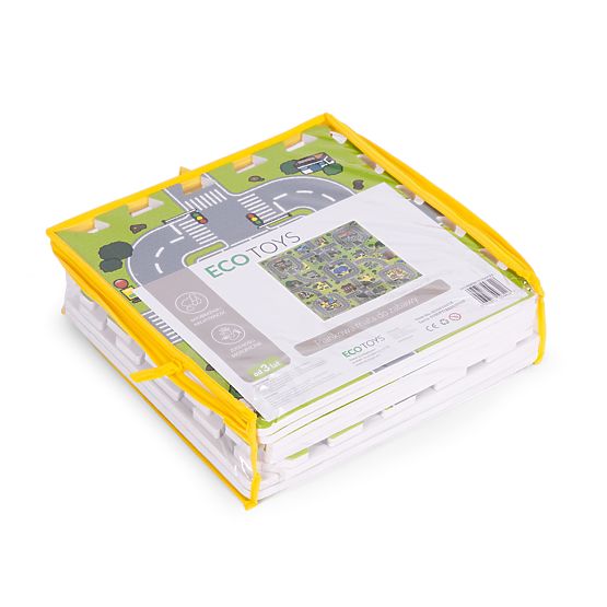 Large EVA Foam Mat for Children City 90.5x90.5 cm 21 pcs ECOTOYS