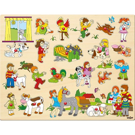 Large Puzzle: Children and Their Animals