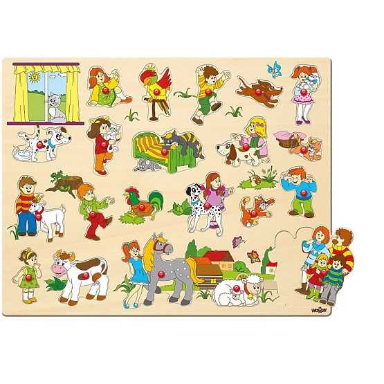 Large Puzzle: Children and Their Animals