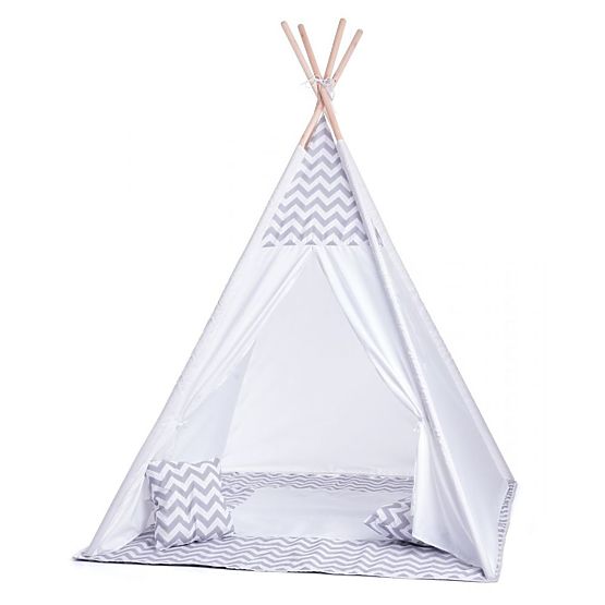 Children's teepee tent grey-white