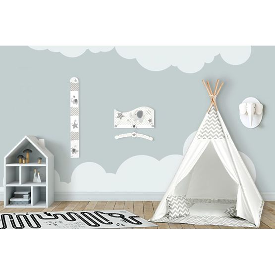 Children's teepee tent grey-white