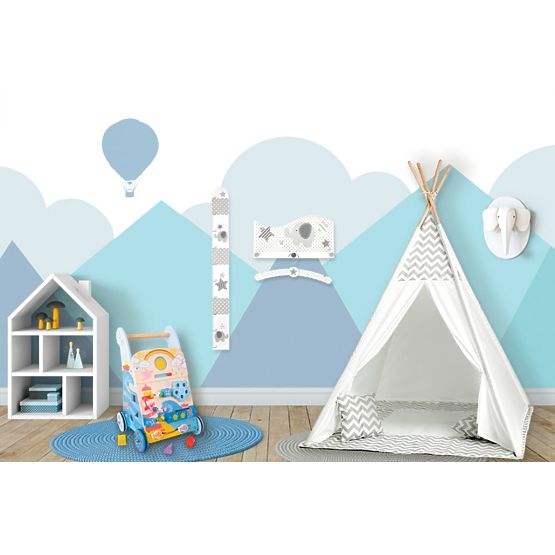 Children's teepee tent grey-white