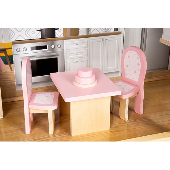 Large Wooden Dollhouse 138 cm Residence Maya 28 pcs ECOTOYS