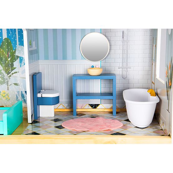 Large Wooden Dollhouse 138 cm Residence Maya 28 pcs ECOTOYS