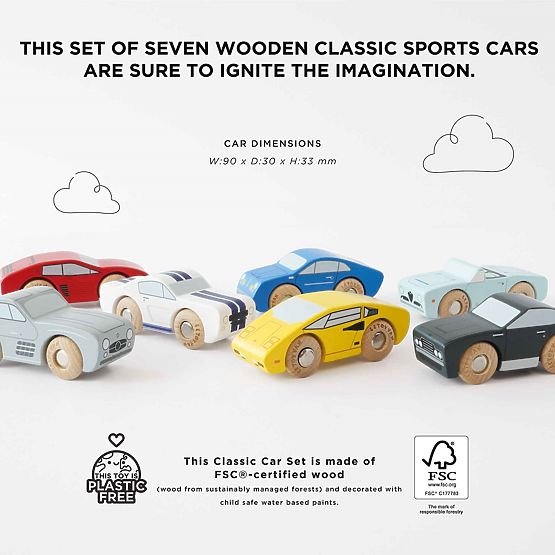 Le Toy Van Set of Wooden Sports Cars