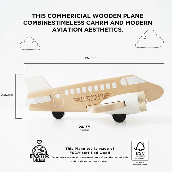 Le Toy Van Wooden Airplane