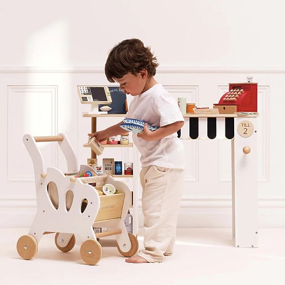 Le Toy Van Wooden Cash Register with Money Red