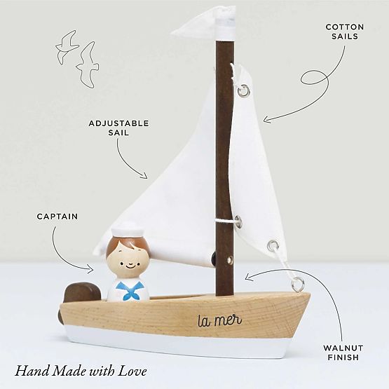 Le Toy Van Wooden Sailboat with Captain