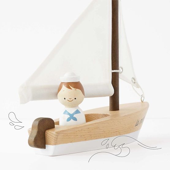 Le Toy Van Wooden Sailboat with Captain