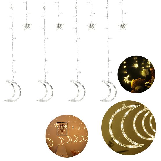 Light Chains Moons and Stars Christmas Lighting 96LED