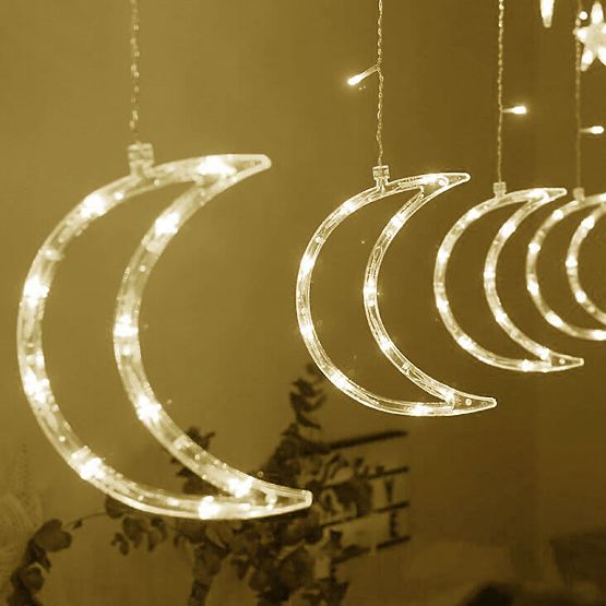Light Chains Moons and Stars Christmas Lighting 96LED