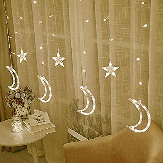 Light Chains Moons and Stars Christmas Lighting 96LED