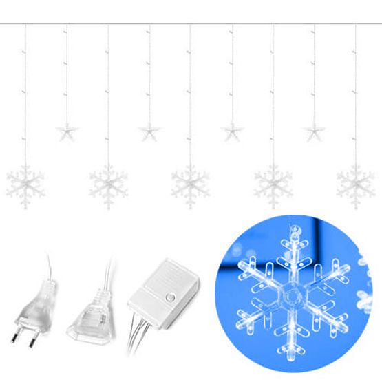 Light Chains Snowflakes and Stars Christmas Lighting Curtain 138LED