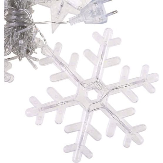 Light Chains Snowflakes and Stars Christmas Lighting Curtain 138LED