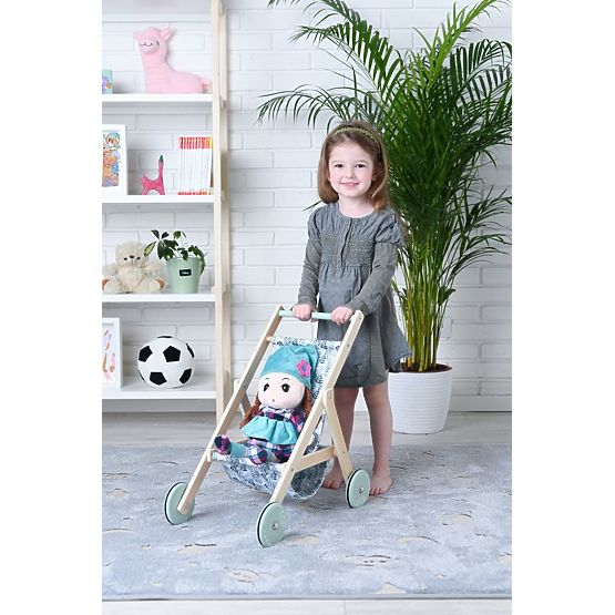 Light Wooden Doll Stroller