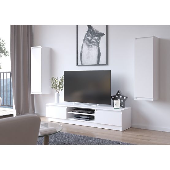 Living Wall CLP - Furniture Set Display Cabinet + White TV Cabinet