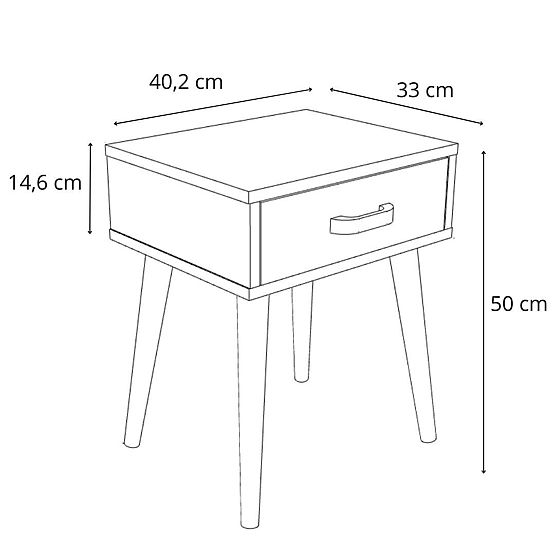 Luna White Nightstand, Nightstand