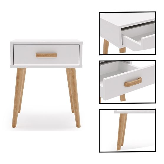 Luna White Nightstand, Nightstand