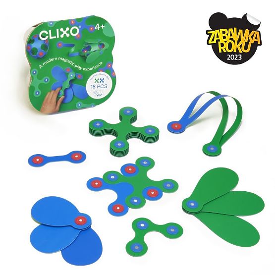Magnetic Puzzle Clixo Itsy, Green-Blue