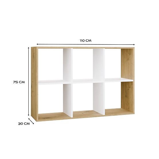 Malax 2X3 Shelf ARTISAN OAK WHITE