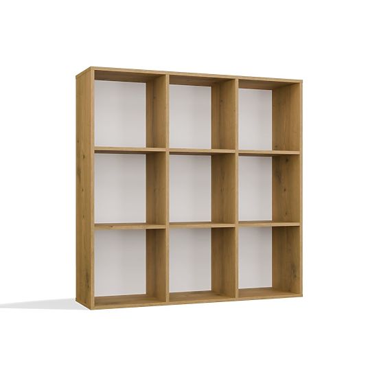 MALAX 3x3 H SHELF ARTISAN OAK WITH SOLID HDF BACK PANELS 110x110 CM