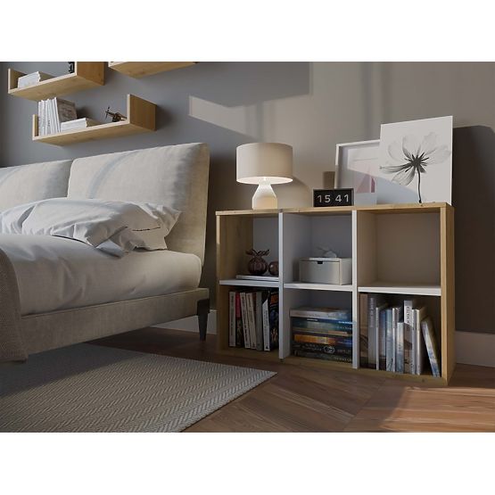 Malax MINI 2X3 Shelf OAK ARTISAN WHITE